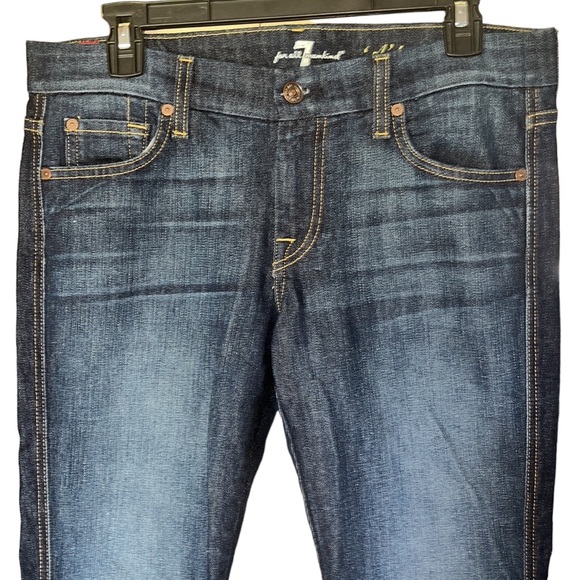 7 For All Mankind “A” Pocket Dark Wash Denim Jeans (29) - Picture 2 of 10